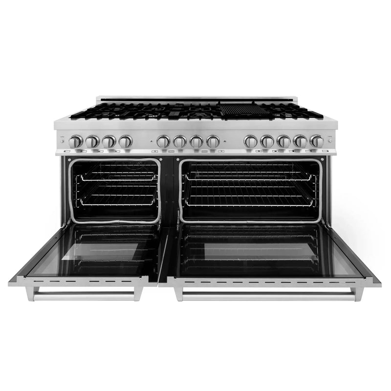 ZLINE 60" Professional Dual Fuel Range with Snow Finish Door, RA-SN-60 by Farmhouse Kitchen and Bath