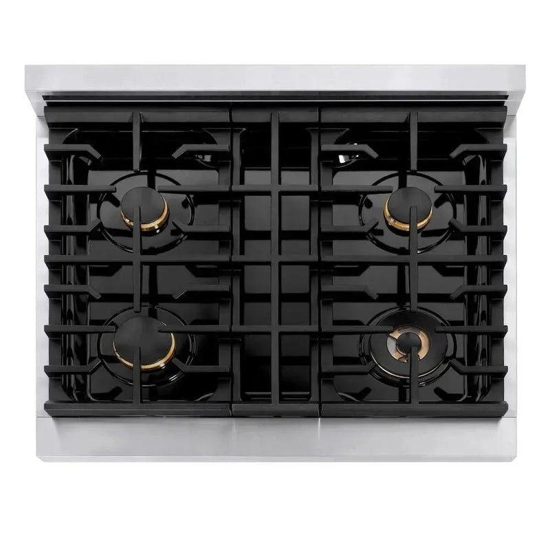 ZLINE 30"Paramount Dual Fuel Range White Matte Matte Black SDRZ-WM-30-MB by Farmhouse Kitchen and Bath