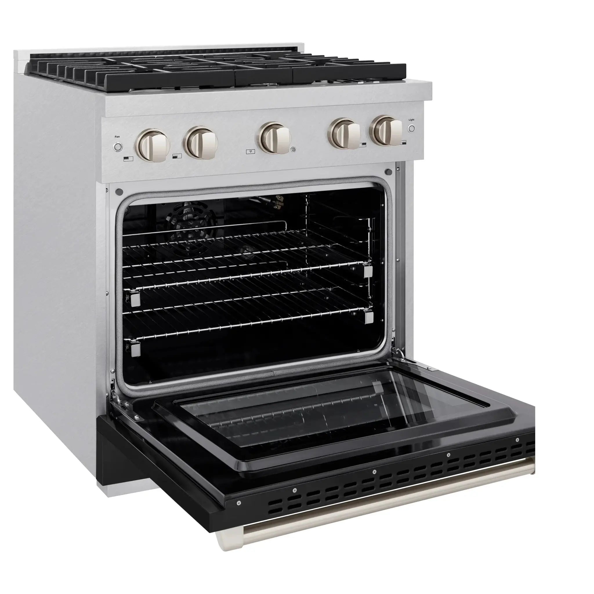 ZLINE 30"Gas Range, Convection Gas Oven, DuraSnow® Black Matte, SGRS-BLM-30 by Farmhouse Kitchen and Bath