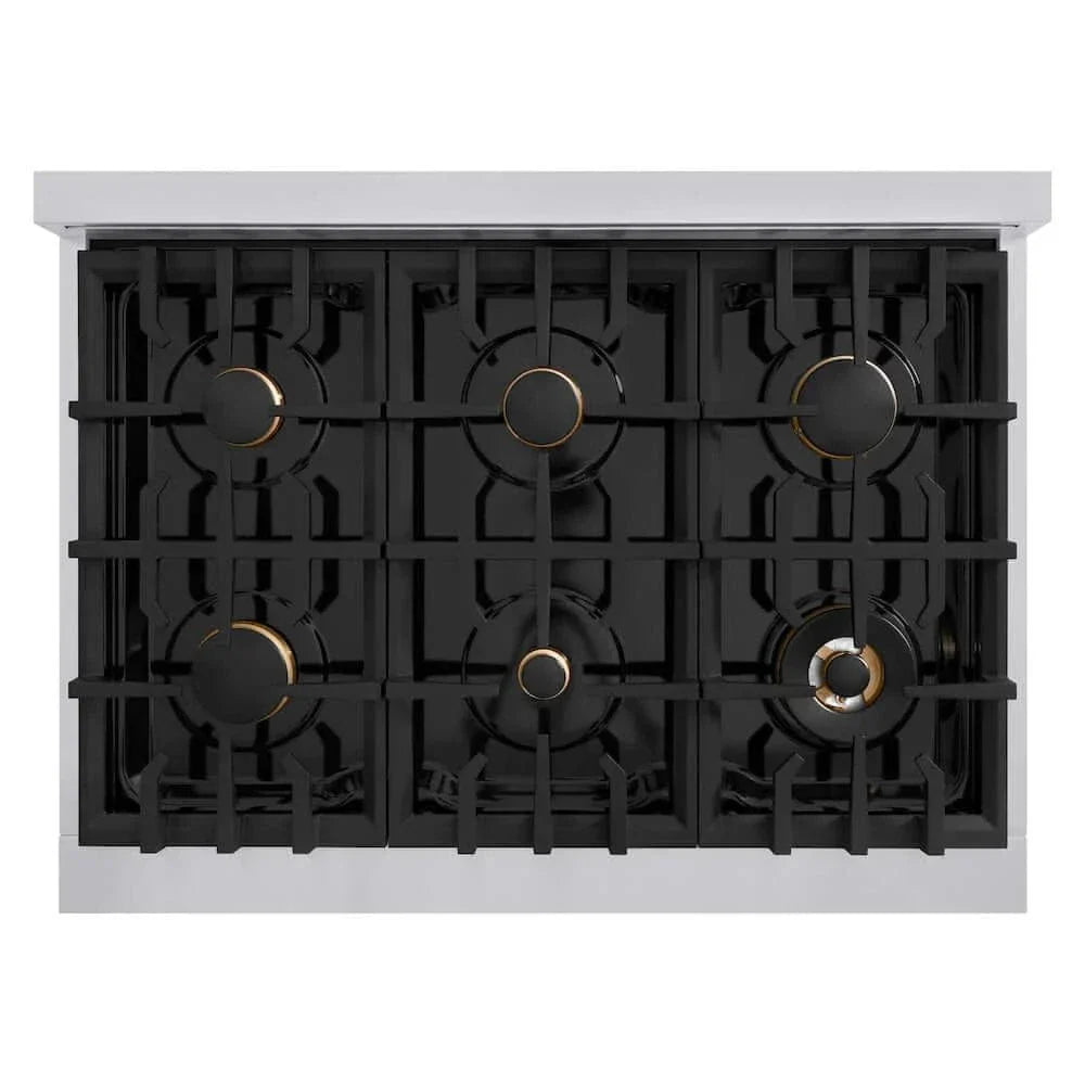 ZLINE 48" Select Gas Range Convection Gas Oven Stainless Steel Champagne Bronze HGRZ-48-CB by Farmhouse Kitchen and Bath
