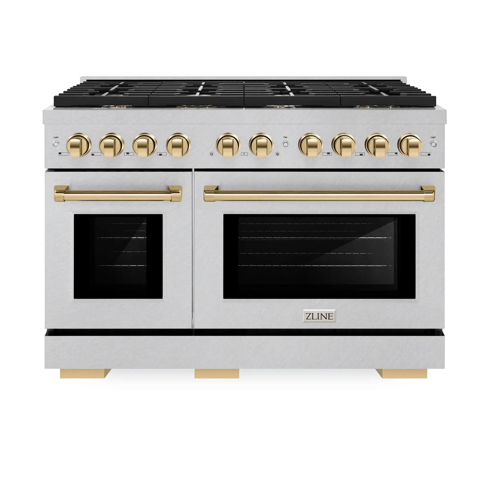 ZLINE 48"Paramount Dual Fuel Range DuraSnow® Gold SDRSZ-48-G by Farmhouse Kitchen and Bath