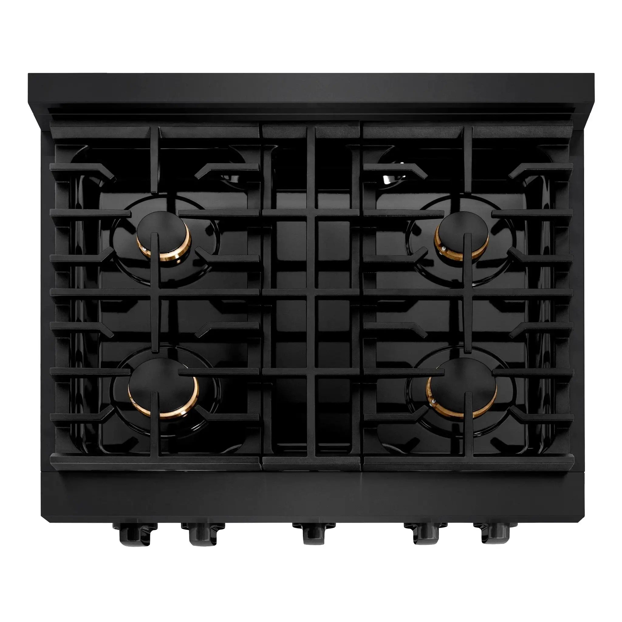 ZLINE 30"Paramount Dual Fuel Range Black Stainless Steel, Brass Burners SDRB-BR-30 by Farmhouse Kitchen and Bath