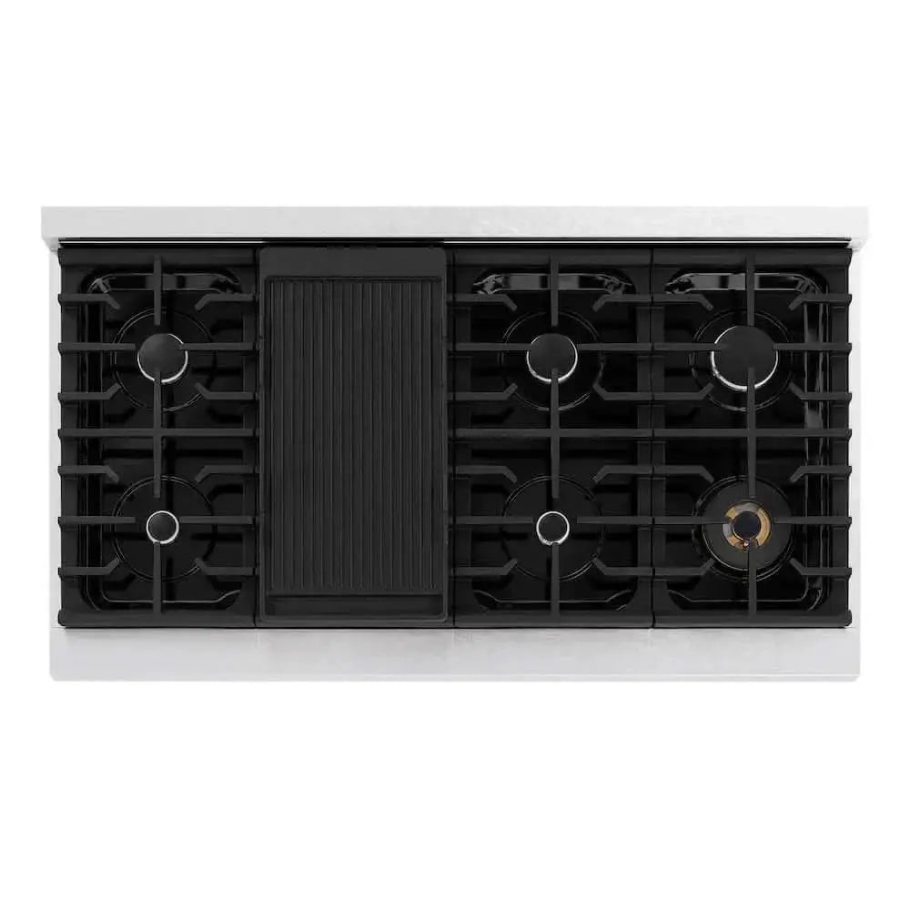 ZLINE 48" Paramount Gas Rangetop DuraSnow® Stainless Steel SRTS-48 by Farmhouse Kitchen and Bath