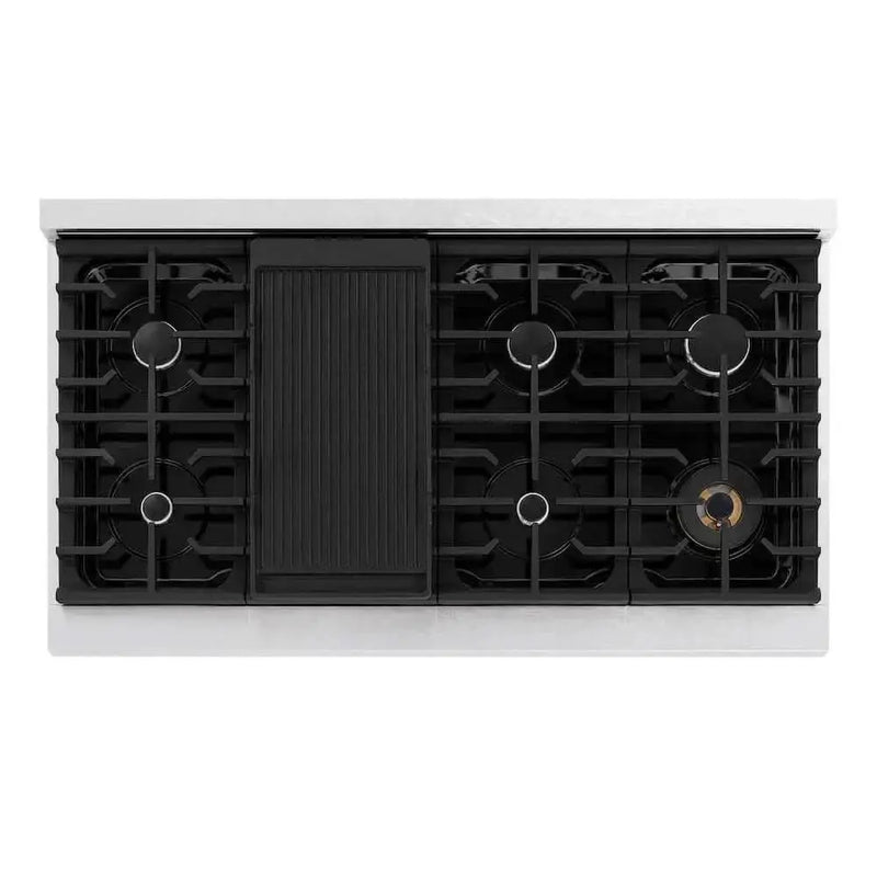 ZLINE 48" Paramount Gas Rangetop DuraSnow® Stainless Steel SRTS-48 by Farmhouse Kitchen and Bath