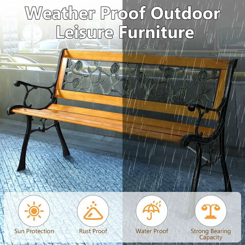 49 1/2 Inch Patio Park Garden Porch Chair Bench by DirectDeals