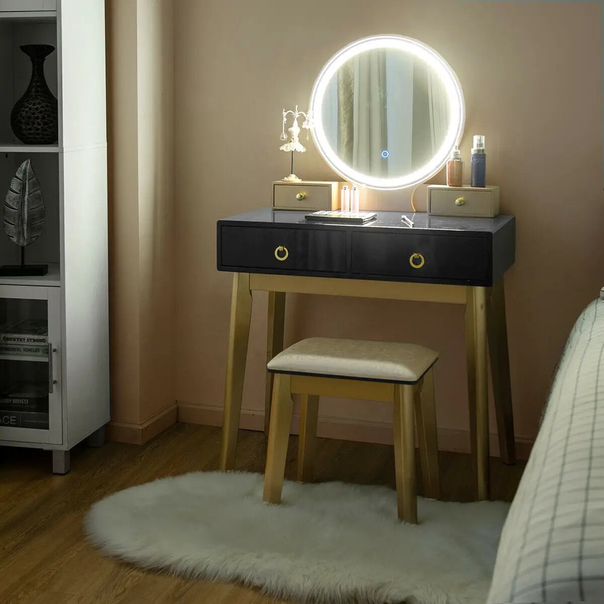 Makeup Vanity Table Set 3 Color Lighting Dressing Table, photo 2 of 10
