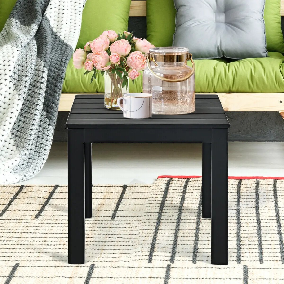 Wooden Square Patio Coffee Bistro Table, photo 3 of 16