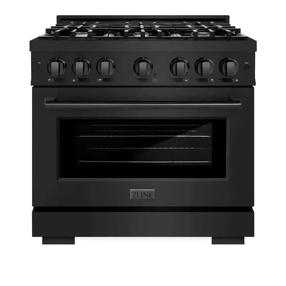 ZLINE 36" Select Gas Range Convection Gas Oven Black Stainless Steel HGRB-36 by Farmhouse Kitchen and Bath