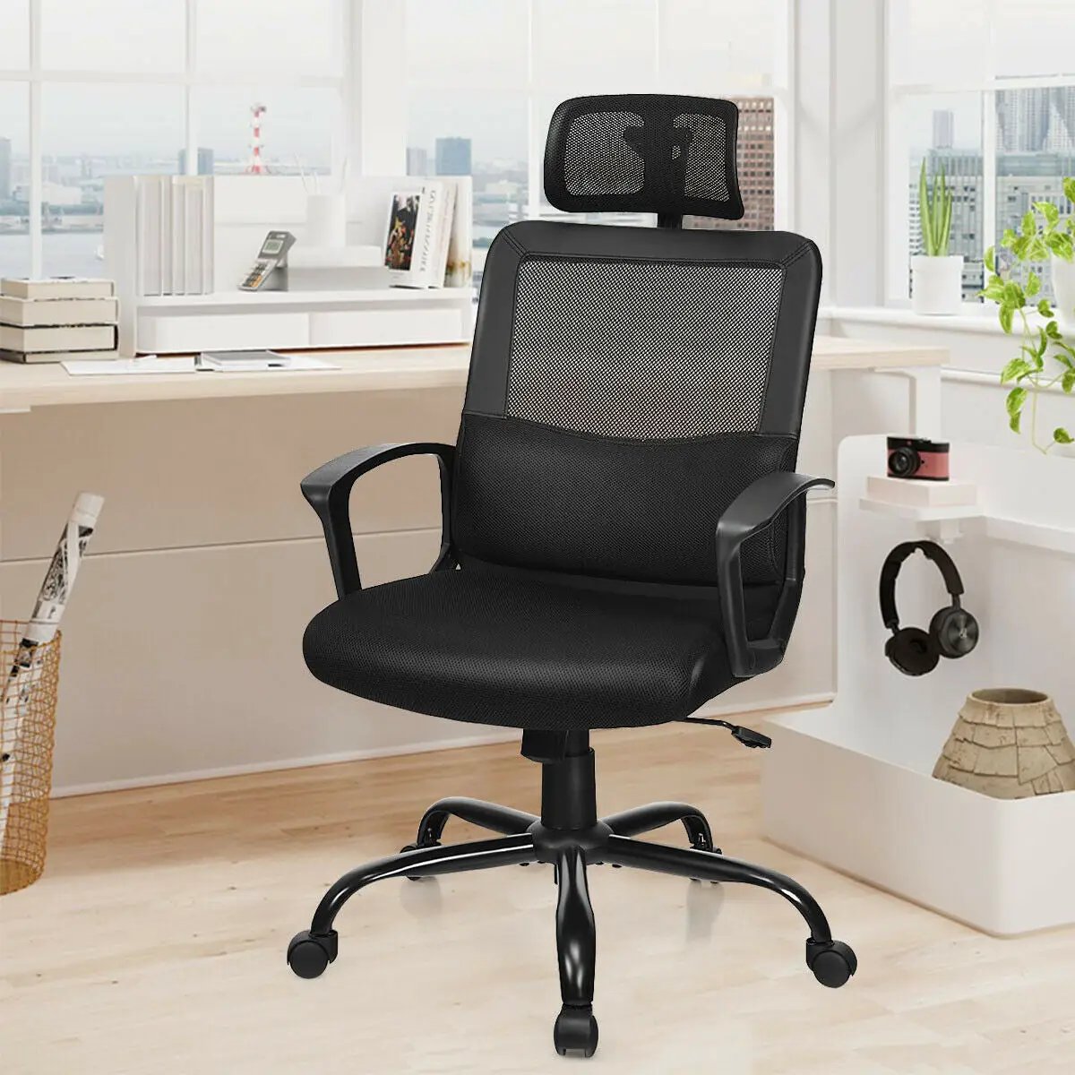 Mesh Office Chair High Back Ergonomic Swivel Chair by DirectDeals