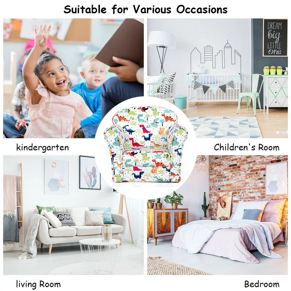 Household Toddler Furnishings Children Armrest Cute Lovely Single Sofa by DirectDeals