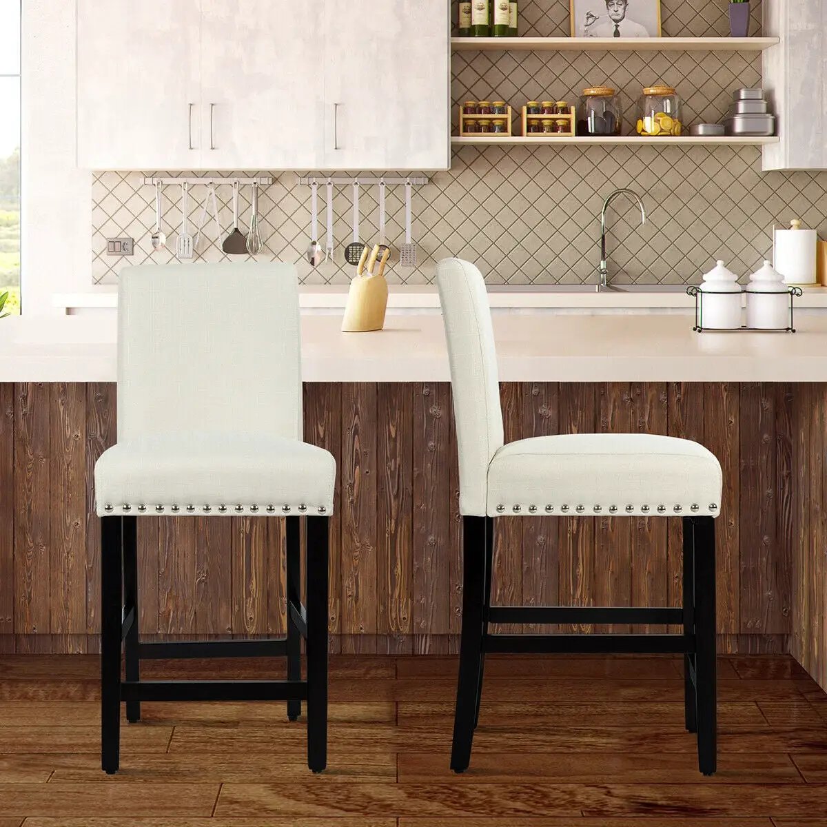25 Inch Kitchen Chairs w/ Rubber Wood Legs by DirectDeals