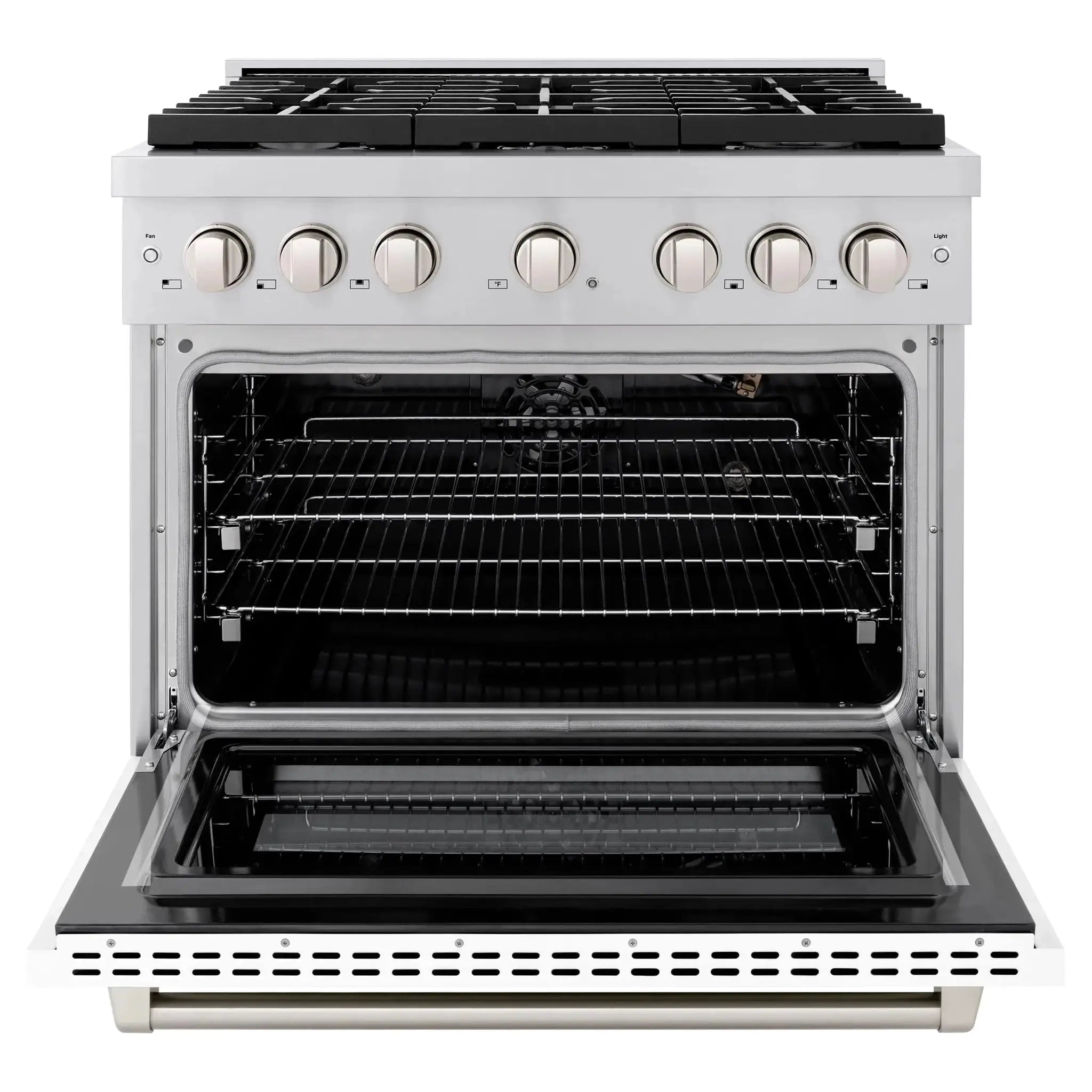 ZLINE 36"Paramount Dual Fuel Range Stainless Steel, White Matte, SDR-WM-36 by Farmhouse Kitchen and Bath