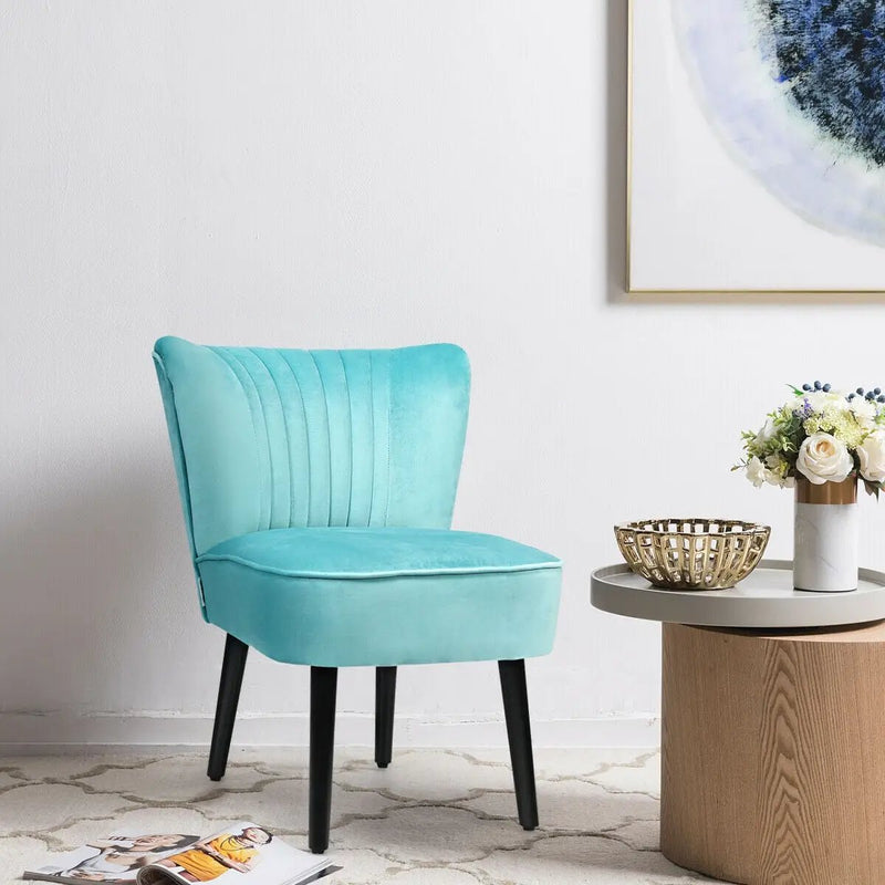 Set of 2 Upholstered Modern Leisure Club Chairs with Solid Wood Legs by DirectDeals