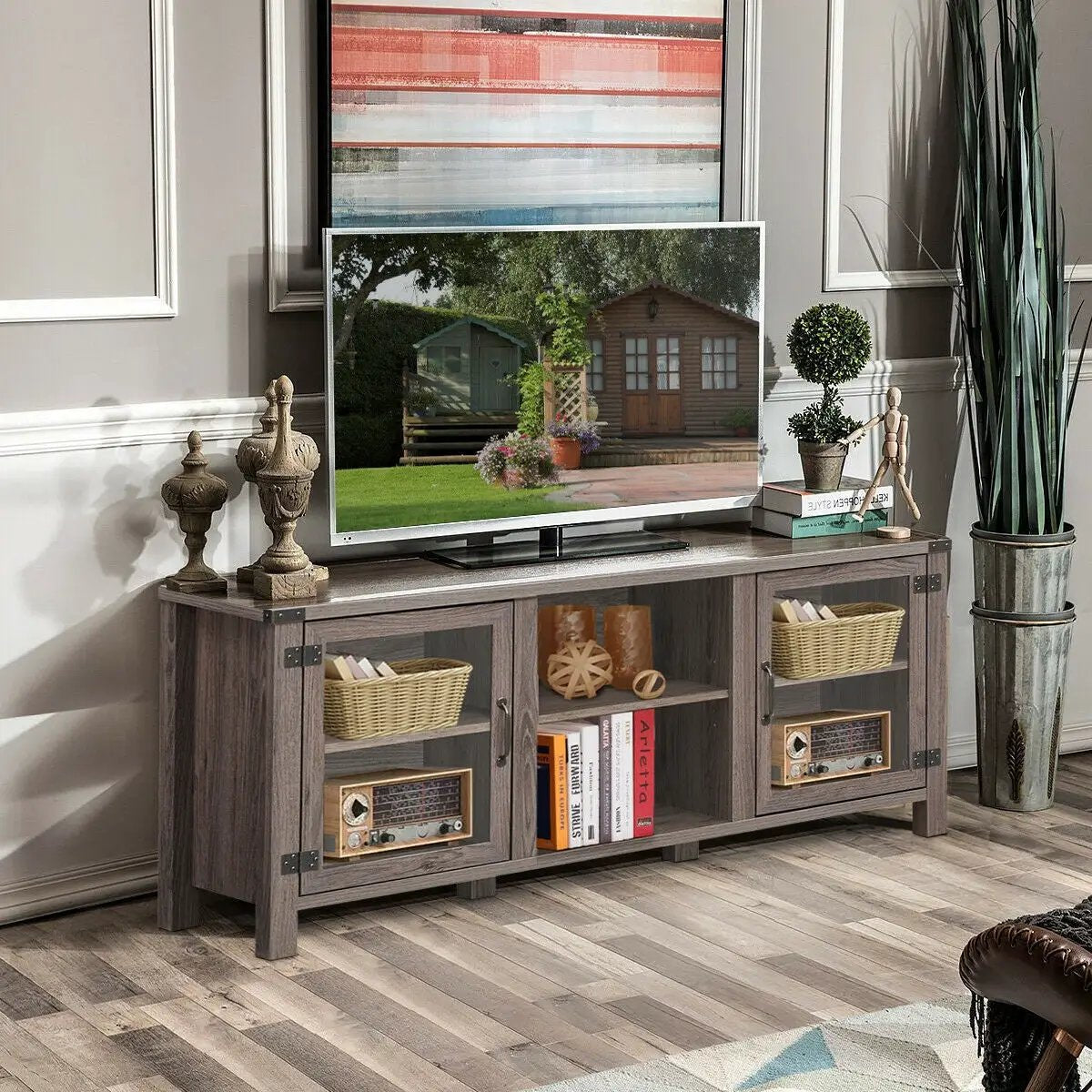 TV Stand Entertainment Center for TVs up to 65 Inch with Storage Cabinets, photo 5 of 16