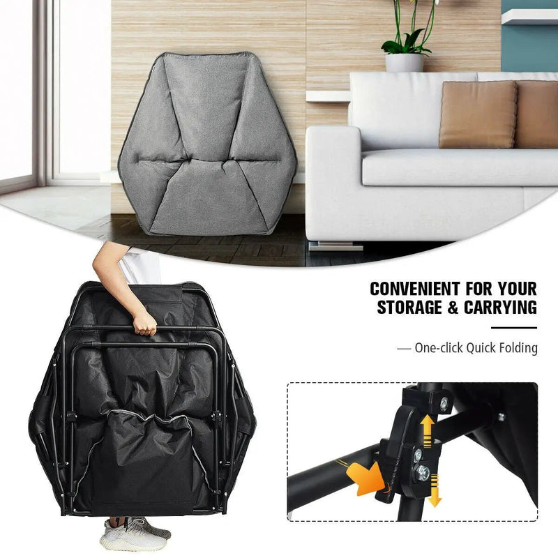 Oversized Foldable Leisure Camping Chair with Sturdy Iron Frame by DirectDeals