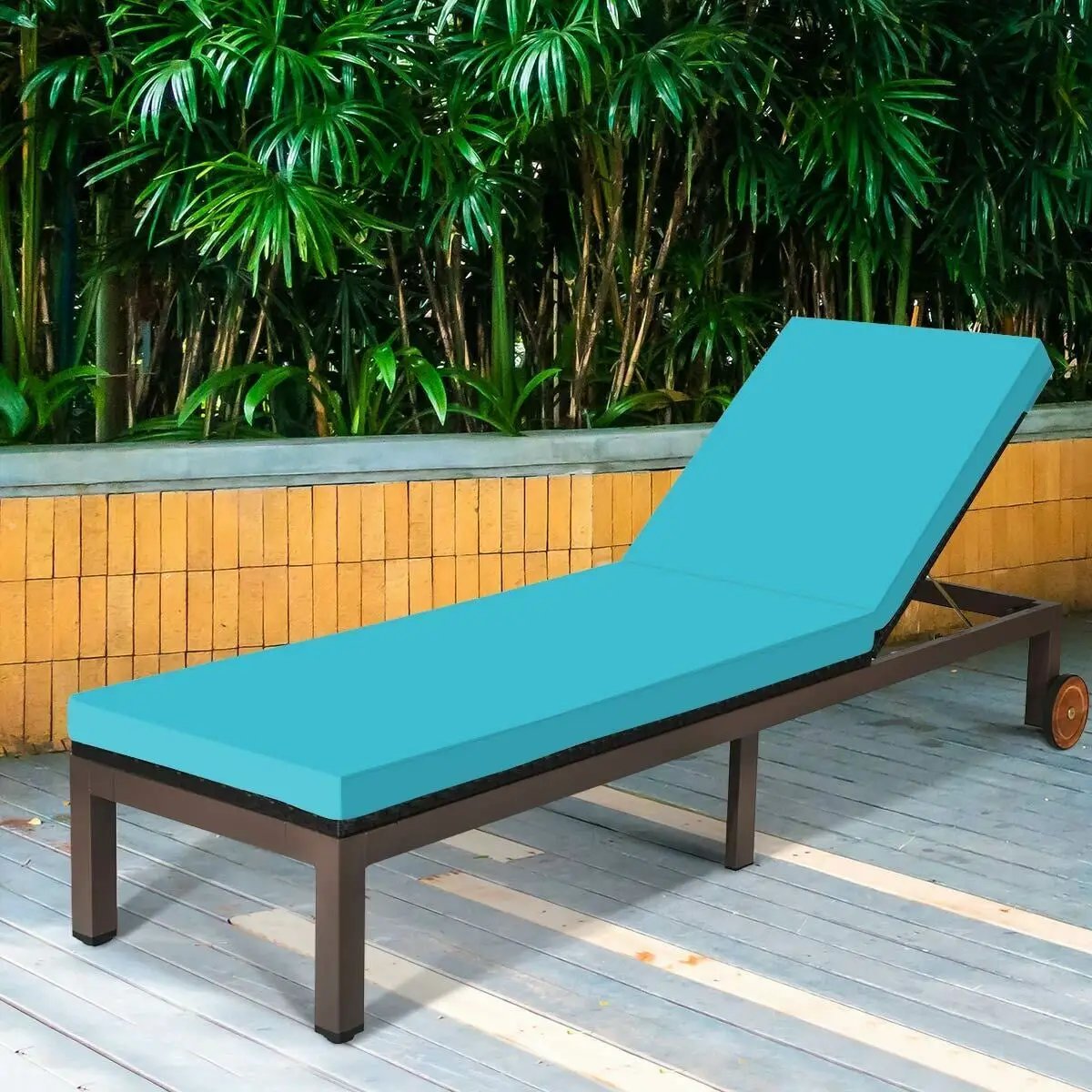 Back Adjustable Cushioned Patio Rattan Lounge Chair, photo 7 of 9