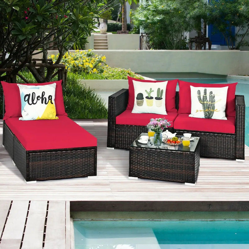 5 Pieces Patio Rattan by DirectDeals