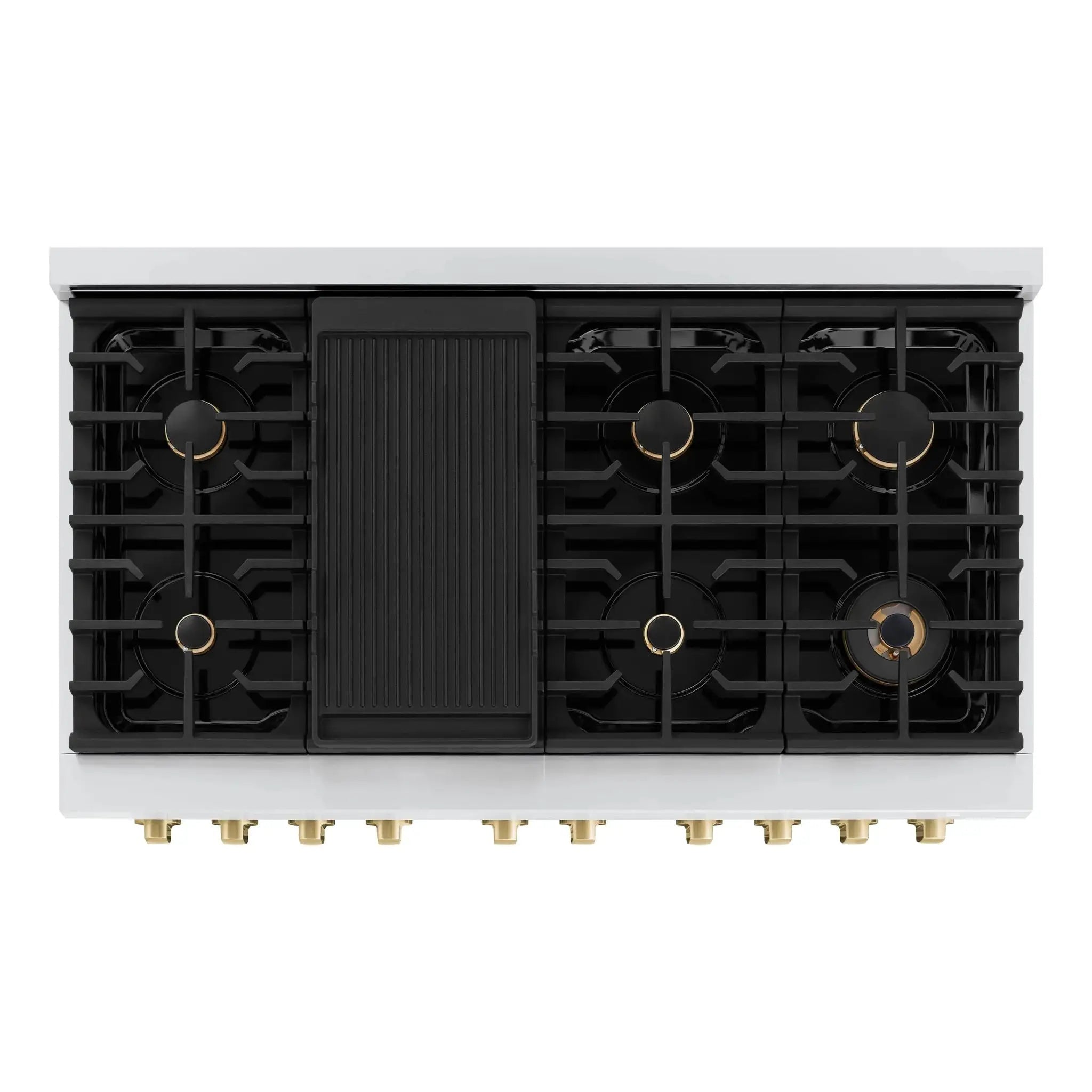 ZLINE 48"Paramount Dual Fuel Range Stainless Steel Champagne Bronze SDRZ-48-CB by Farmhouse Kitchen and Bath