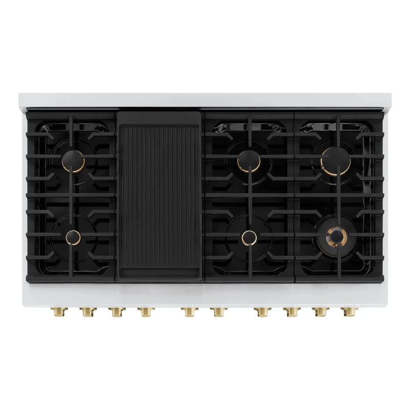 ZLINE 48"Paramount Dual Fuel Range Stainless Steel Champagne Bronze SDRZ-48-CB by Farmhouse Kitchen and Bath