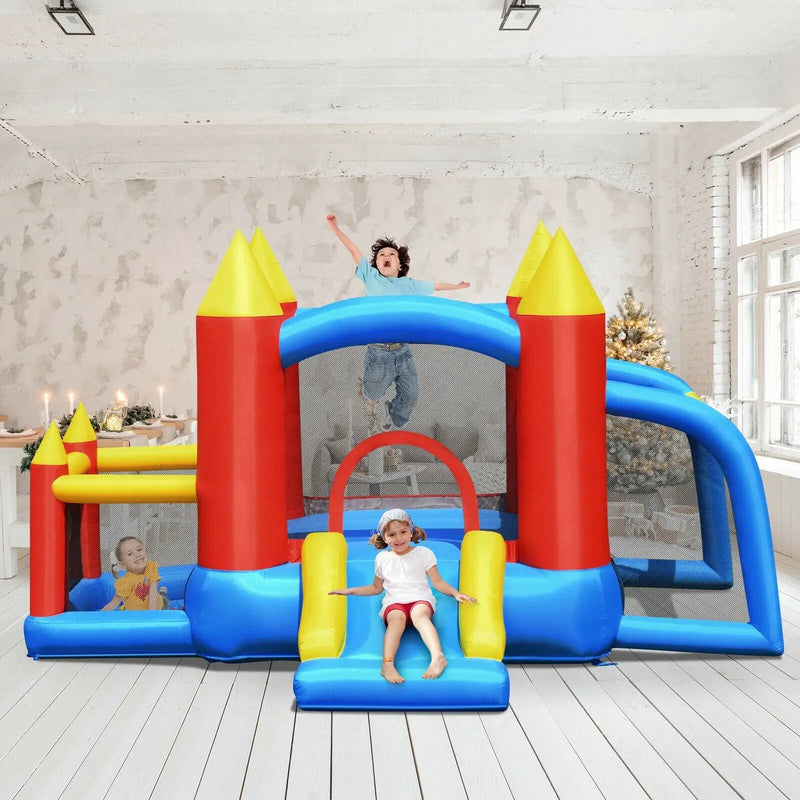Kid Inflatable Slide Jumping Castle Bounce House with 740w Blower by DirectDeals