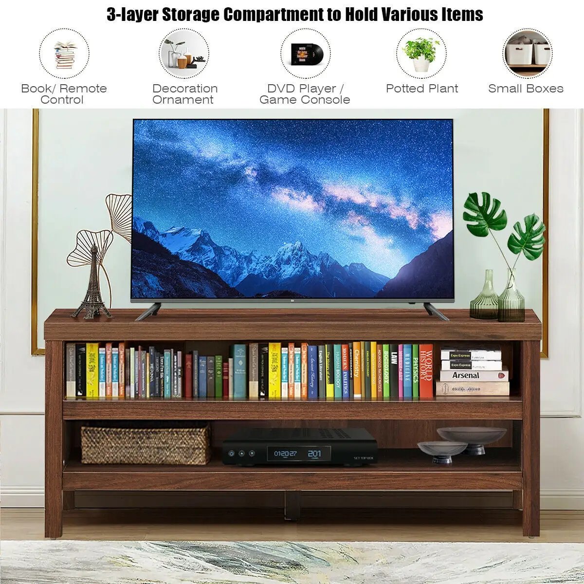 3-Tier TV Stand Console Cabinet for TV's up to 45 Inch with Storage Shelves, photo 14 of 16