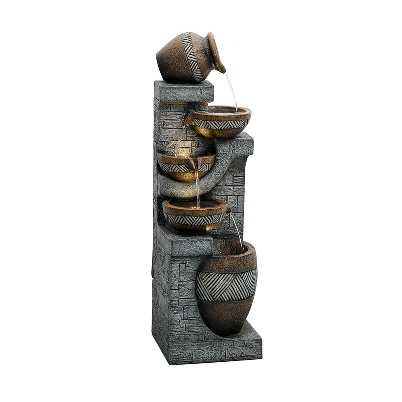 Resin Carved Clay Urn Outdoor Water Fountain 42 Inch, photo 9 of 12