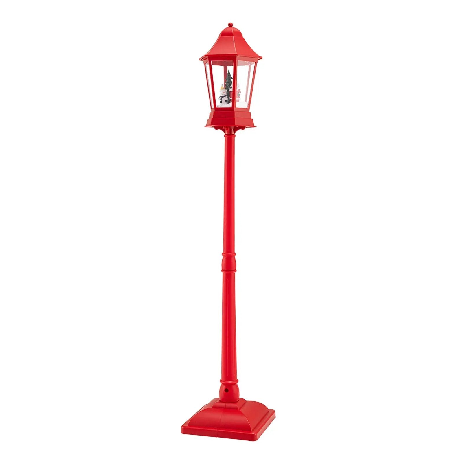 5.3 Feet Musical Christmas Street Lamp with Blowing Snow and LED Lights-Red by DirectDeals