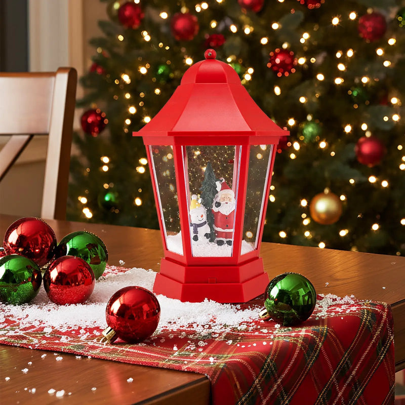 5.3 Feet Musical Christmas Street Lamp with Blowing Snow and LED Lights-Red by DirectDeals