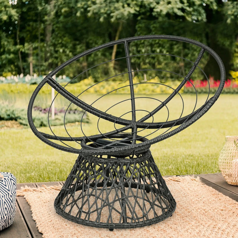 Rattan Papasan Chair Ergonomic 360-degree Swivel Soft Cushion Garden by DirectDeals