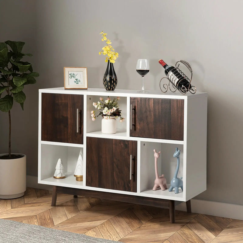 Wood Display Sideboard Storage Cabinet with Storage Compartments by DirectDeals