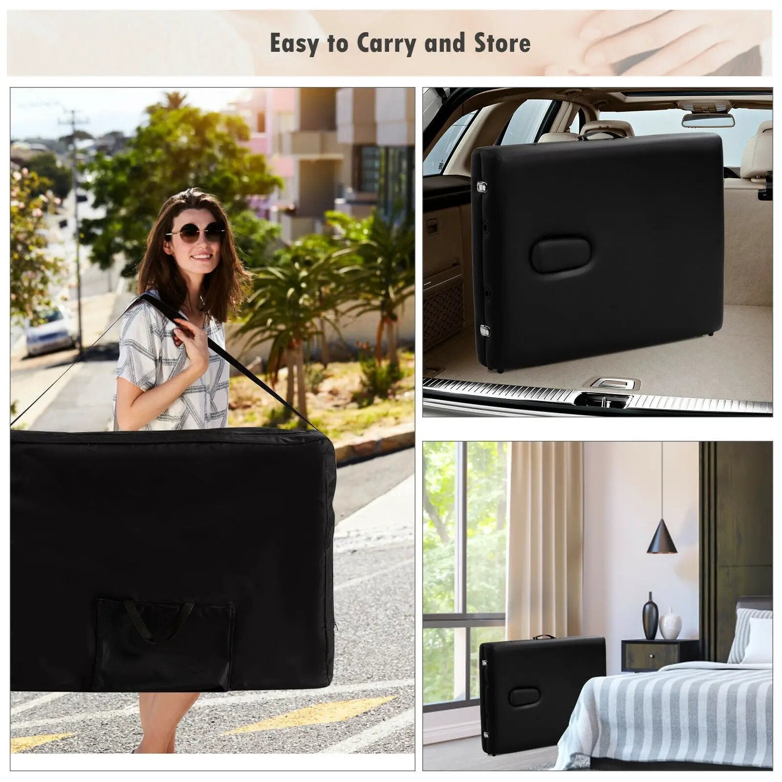 84 Inch L Portable Adjustable Massage Bed with Carry Case for Facial Salon Spa by DirectDeals