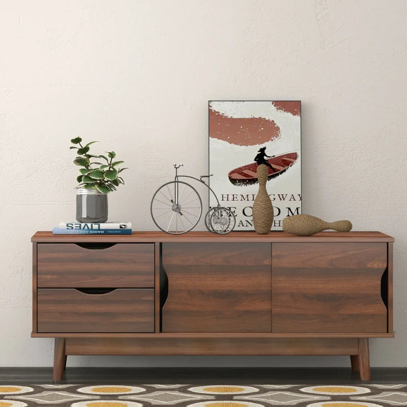 TV Stand for TV up to 60 Inch Media Console Table Storage with Doors by DirectDeals
