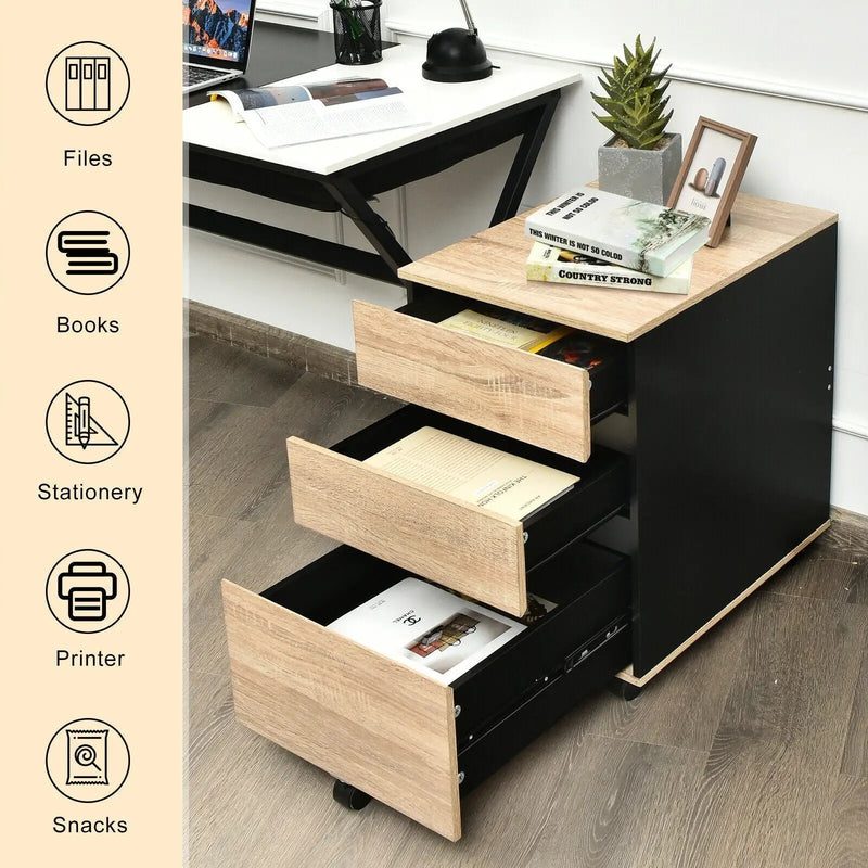 3-Drawer Mobile File Cabinet for Home Office by DirectDeals