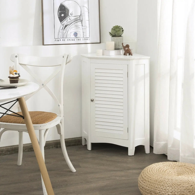 Corner Storage Cabinet Free Standing Bathroom Cabinet with Shutter Door by DirectDeals