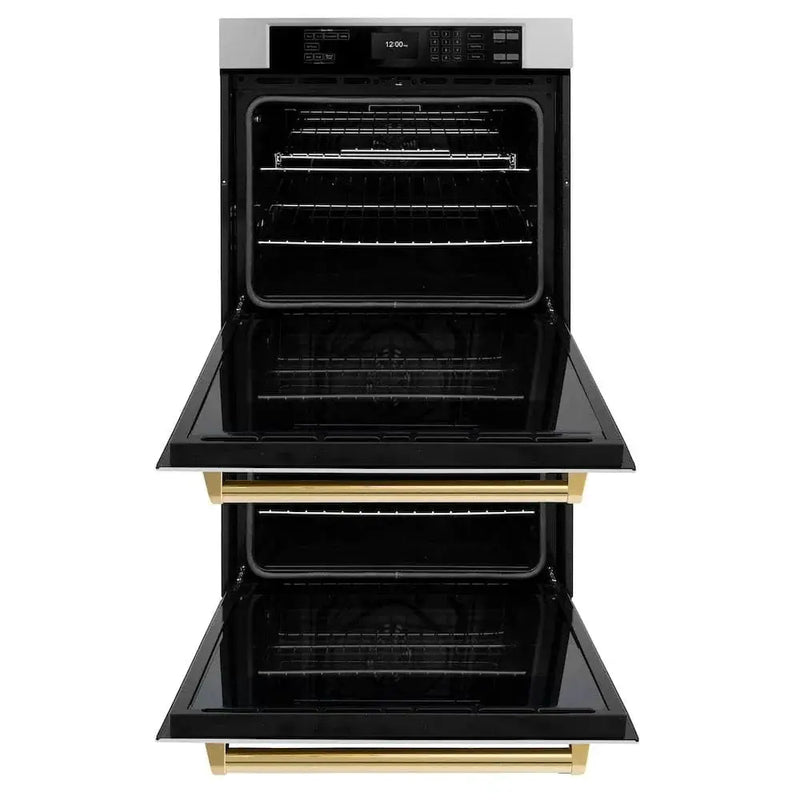 ZLINE 30"Professional True Convection Double Wall Oven, Air Fry, Self Clean, Stainless Steel, Gold WADZ-30-G by Farmhouse Kitchen and Bath