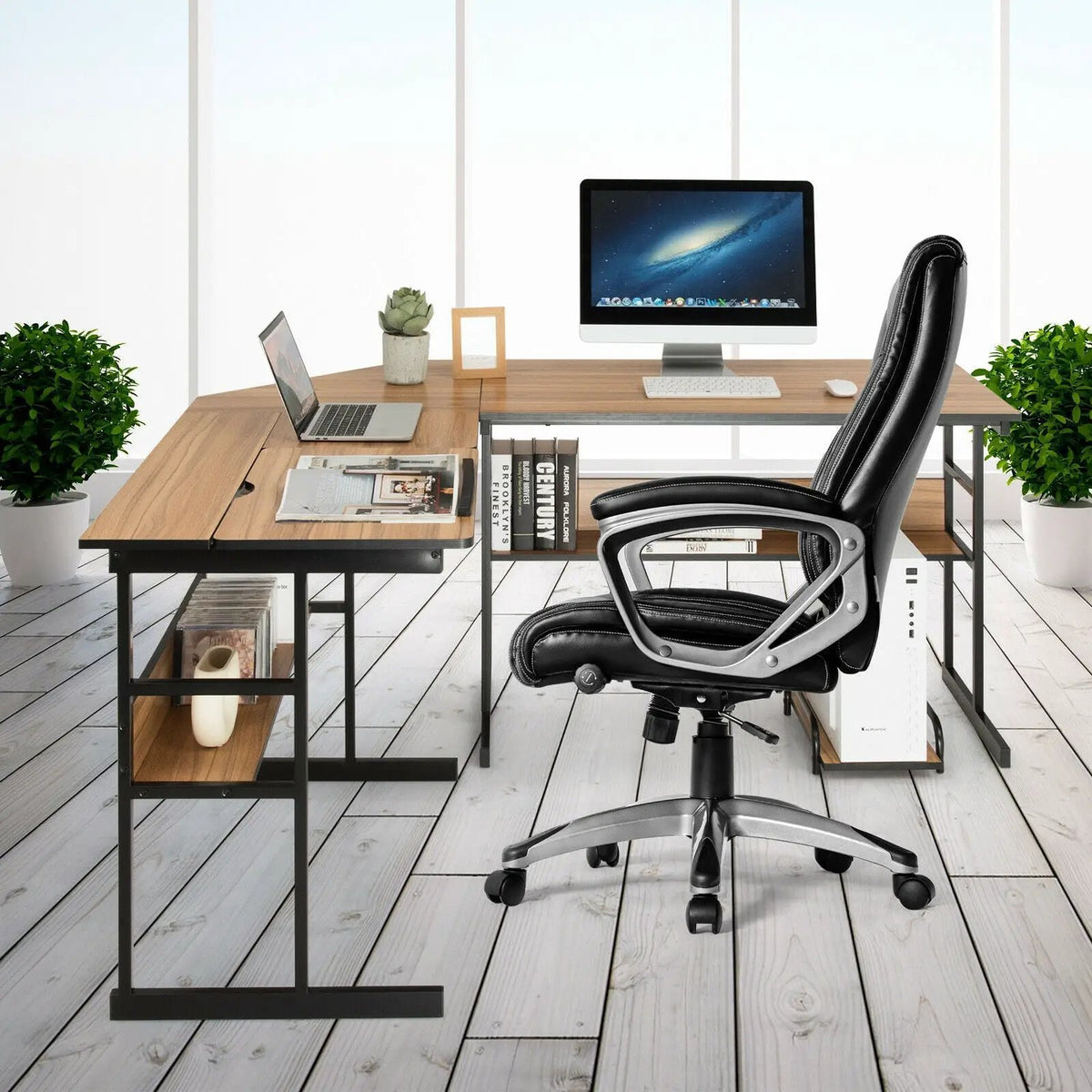 L-Shaped Computer Desk with Tiltable Tabletop, photo 24 of 32