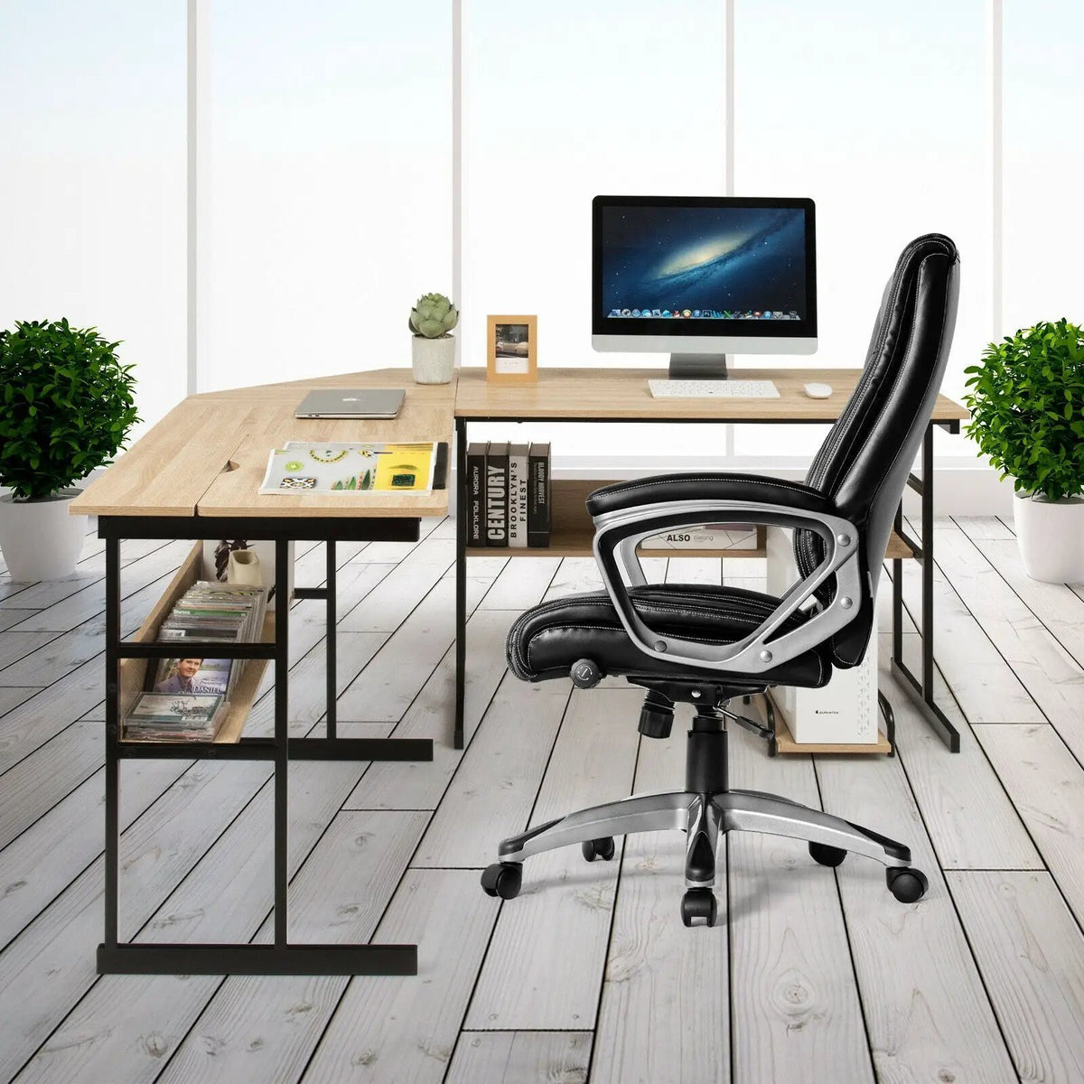 L-Shaped Computer Desk with Tiltable Tabletop, photo 17 of 32
