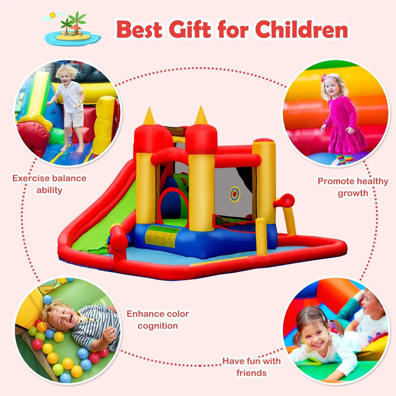 Inflatable Blow Up Water Slide Bounce House with 740 W Blower by DirectDeals