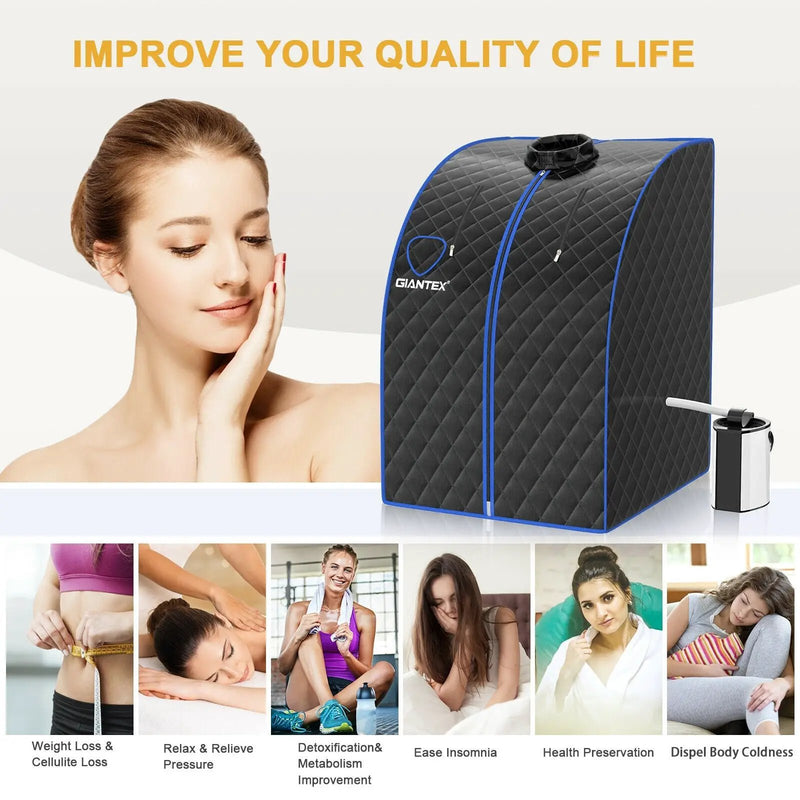 Portable Personal Steam Sauna Spa with 3L Blast-proof Steamer Chair by DirectDeals