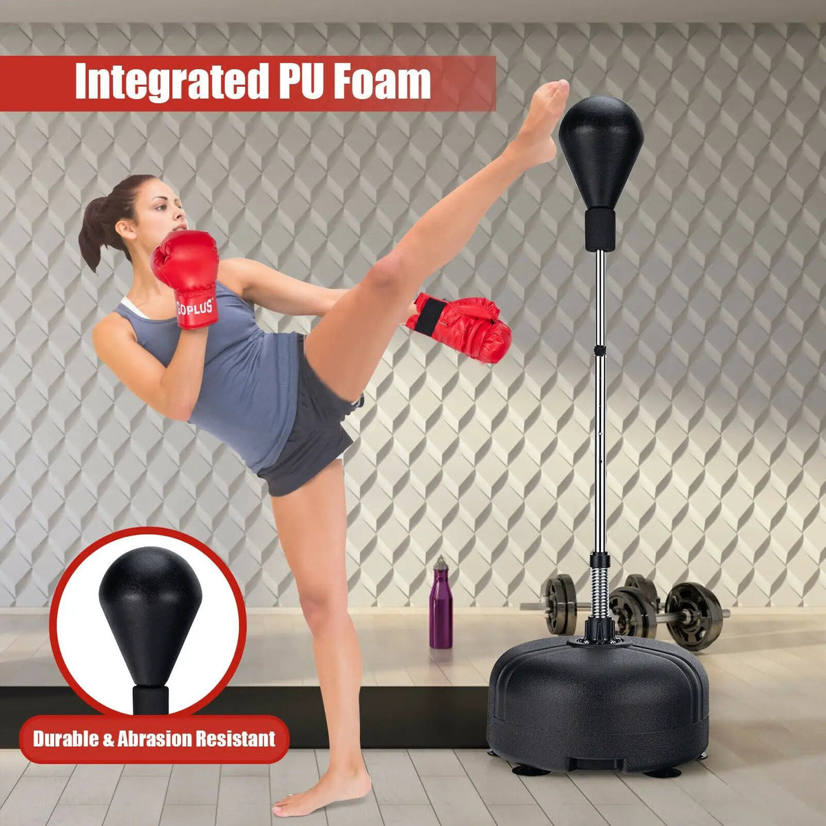 Adjustable Freestanding Punching Bag with Boxing Gloves, photo 6 of 9