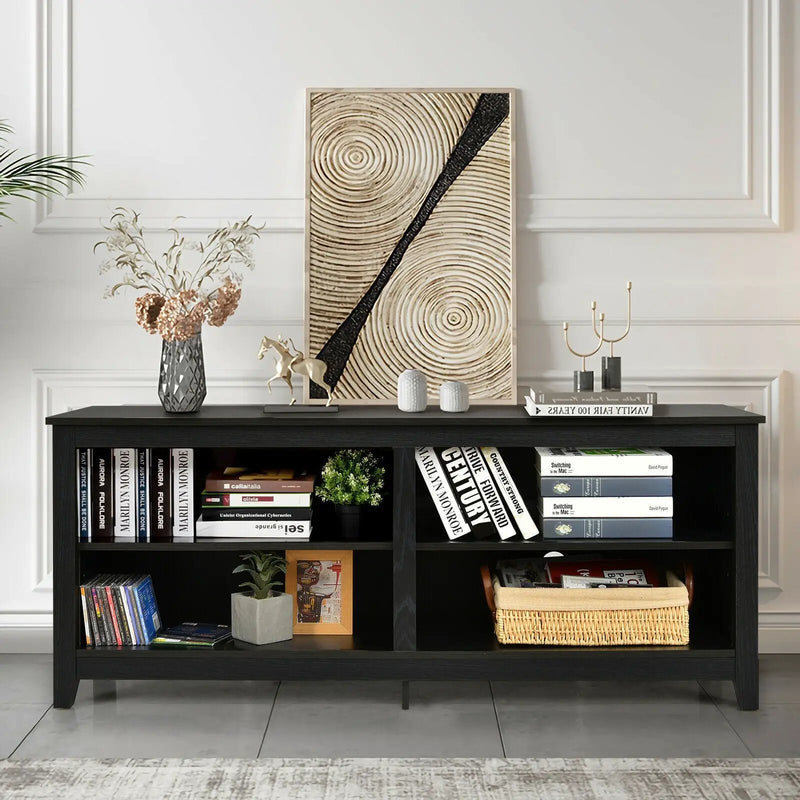 4-Cubby TV Stand for TV's up to 65 Inch with 3-Position Height Adjustable Shelf by DirectDeals