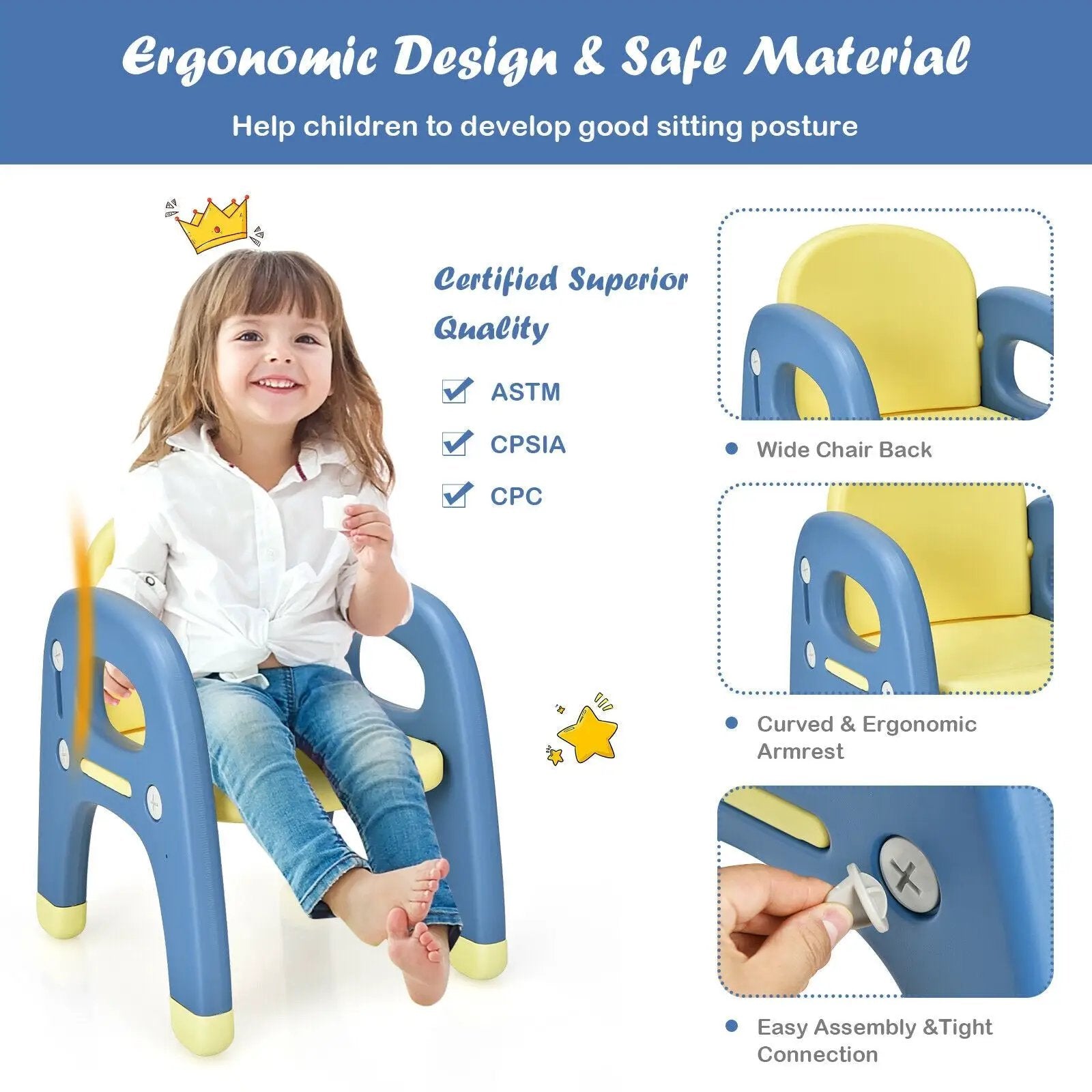 Kids Activity Table and Chair Set with Montessori Toys for Preschool and Kindergarten by DirectDeals