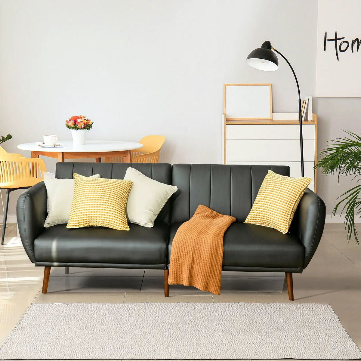 3 Seat Convertible Sofa Bed with Adjustable Backrest for Living Room, photo 2 of 9