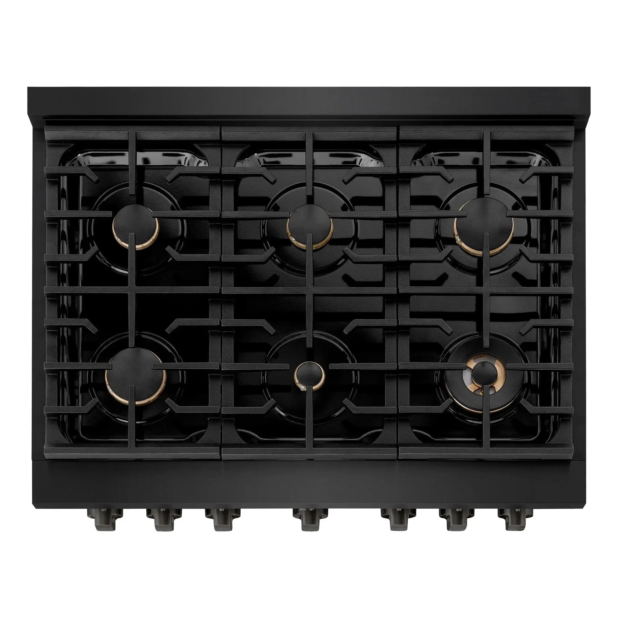 ZLINE 36"Paramount Dual Fuel Range Black Stainless Steel, Brass Burners SDRB-BR-36 by Farmhouse Kitchen and Bath