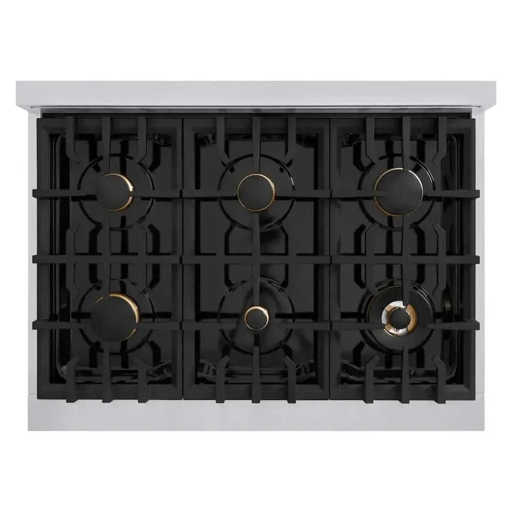 ZLINE 48" Select Dual Fuel Range Gas Cooktop Electric Convection Oven Stainless Steel Gold HDRZ-48-G by Farmhouse Kitchen and Bath