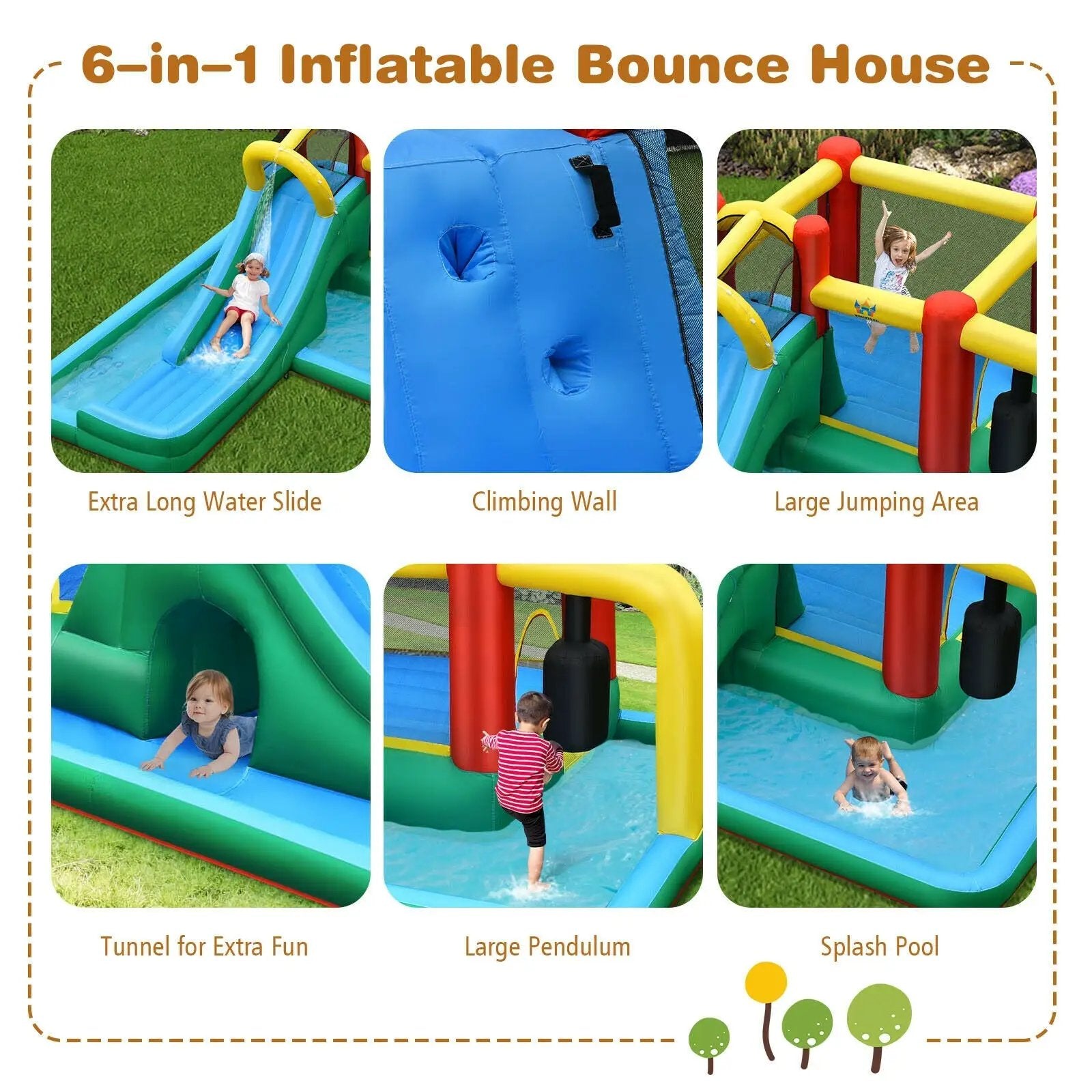 Slide Water Park Climbing Bouncer Pendulum Chunnel Game without Air-blower by DirectDeals
