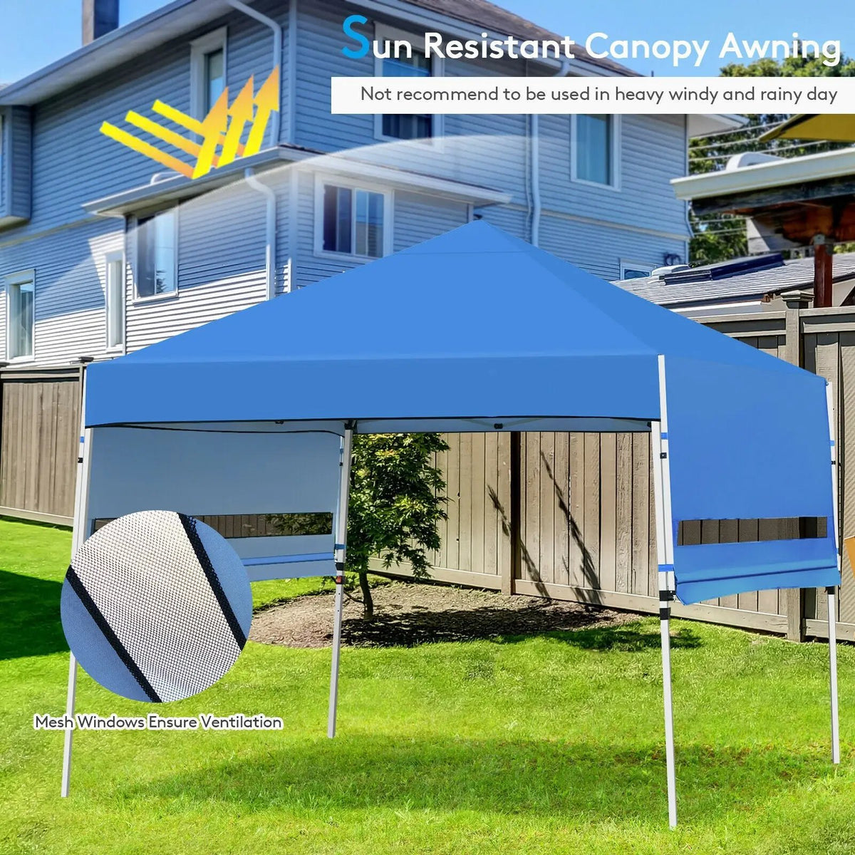 17 Feet x 10 Feet Foldable Pop Up Canopy with Adjustable Instant Sun Shelter, photo 6 of 32
