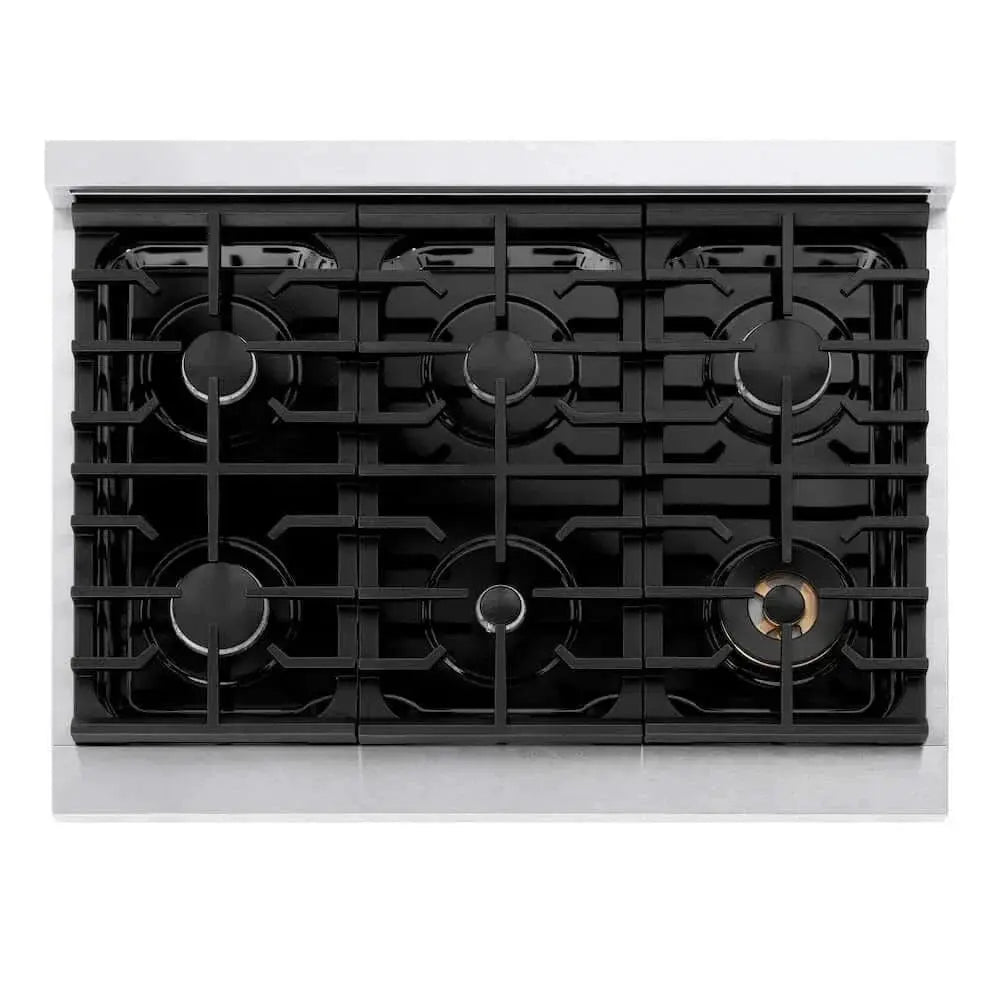 ZLINE 36" Paramount Gas Rangetop DuraSnow® Stainless Steel SRTS-36 by Farmhouse Kitchen and Bath