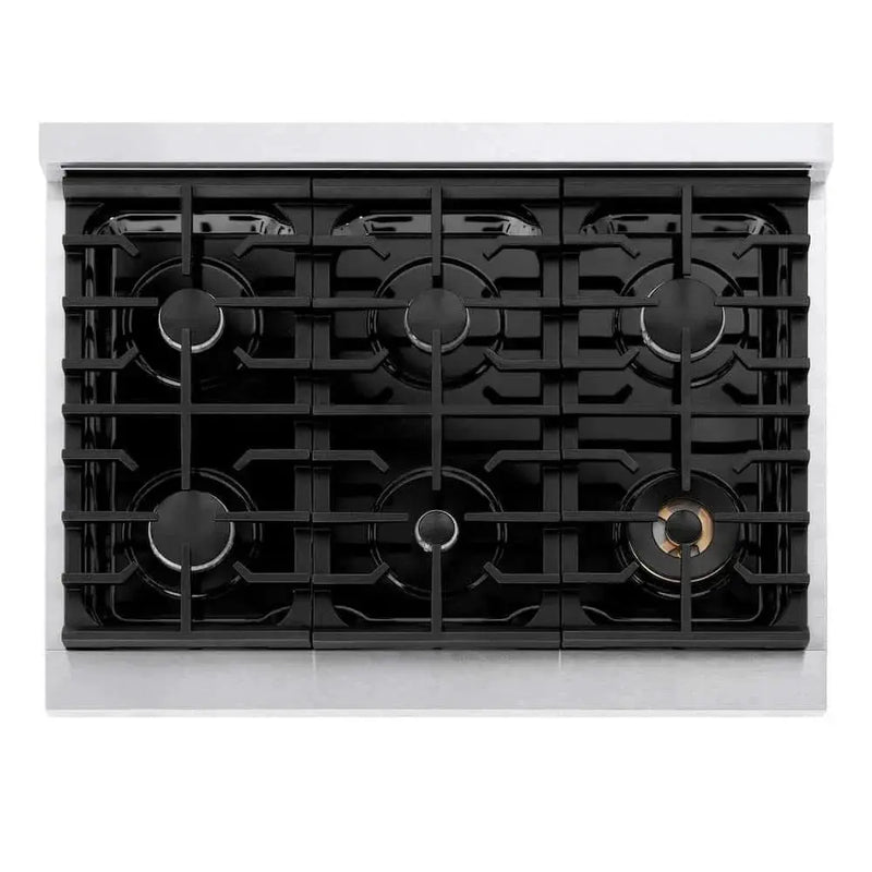 ZLINE 36" Paramount Gas Rangetop DuraSnow® Stainless Steel SRTS-36 by Farmhouse Kitchen and Bath