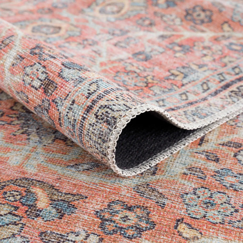 Urpi Rose & Blue Washable Area Rug - Clearance by Boutique Rugs